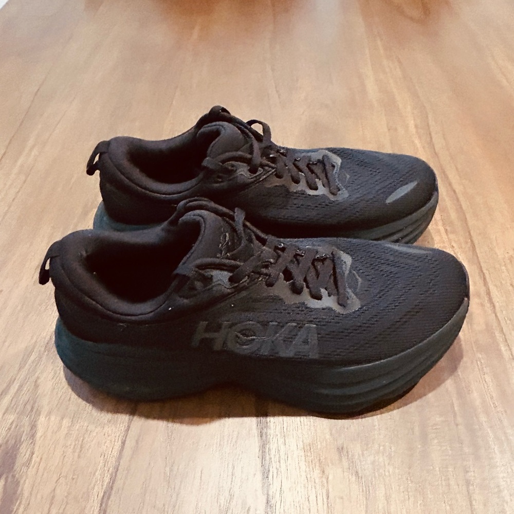 Hoka One Bondi 8 Men’s Running Shoes All Triple Black 8.5